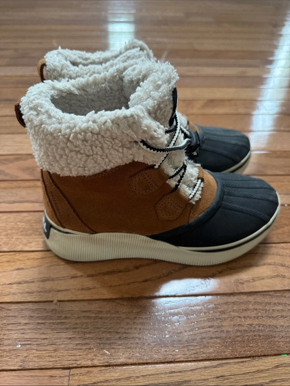 Sorel Kids Brown, Black & Cream Sherpa Winter Boots